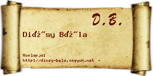 Diósy Béla névjegykártya